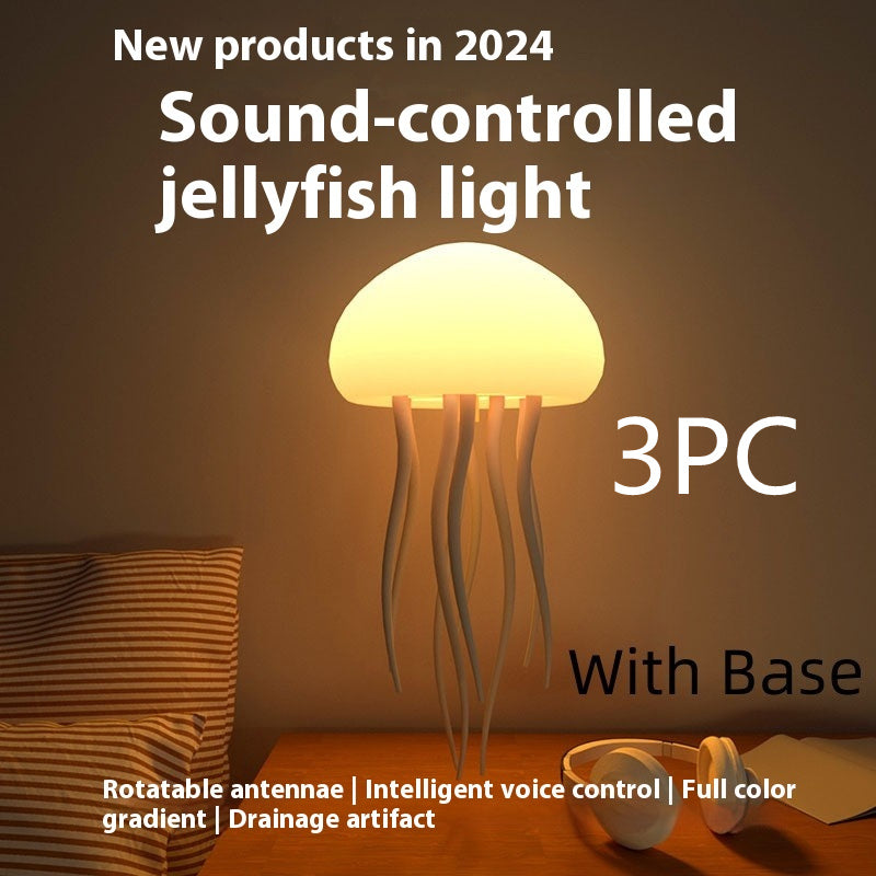 Jellyfish Mood Lamp LED Jellyfish Night Light Portable Jellyfish Lamp Jellyfish Decorations Smart Table Lamp for Bedside Desk